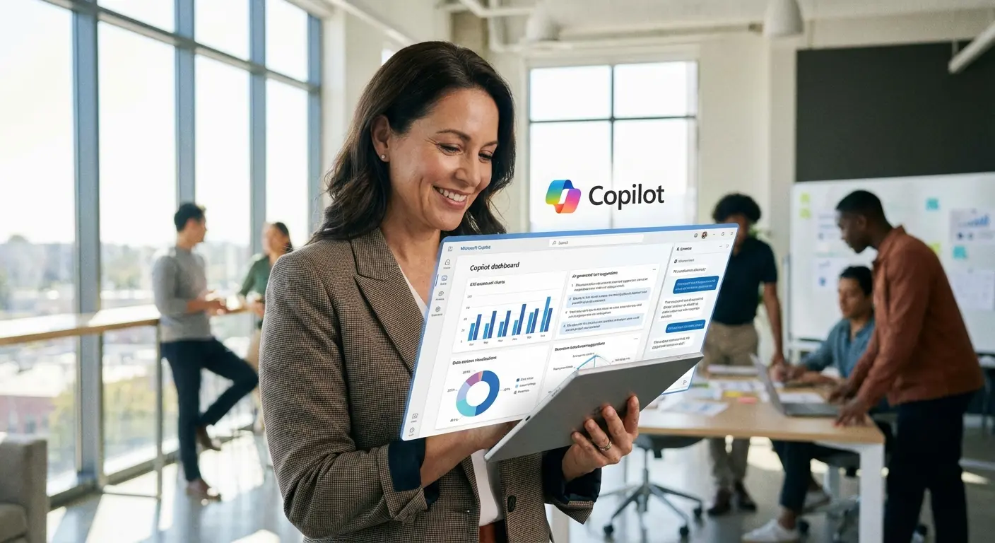 Microsoft Copilot logo on a mobile screen