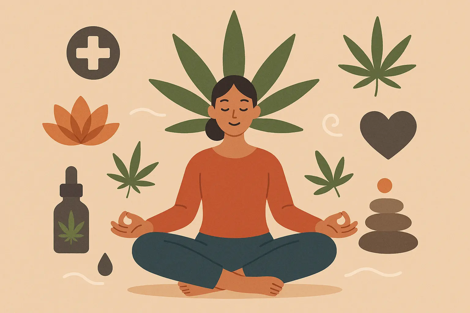 Medical cannabis benefits illustration