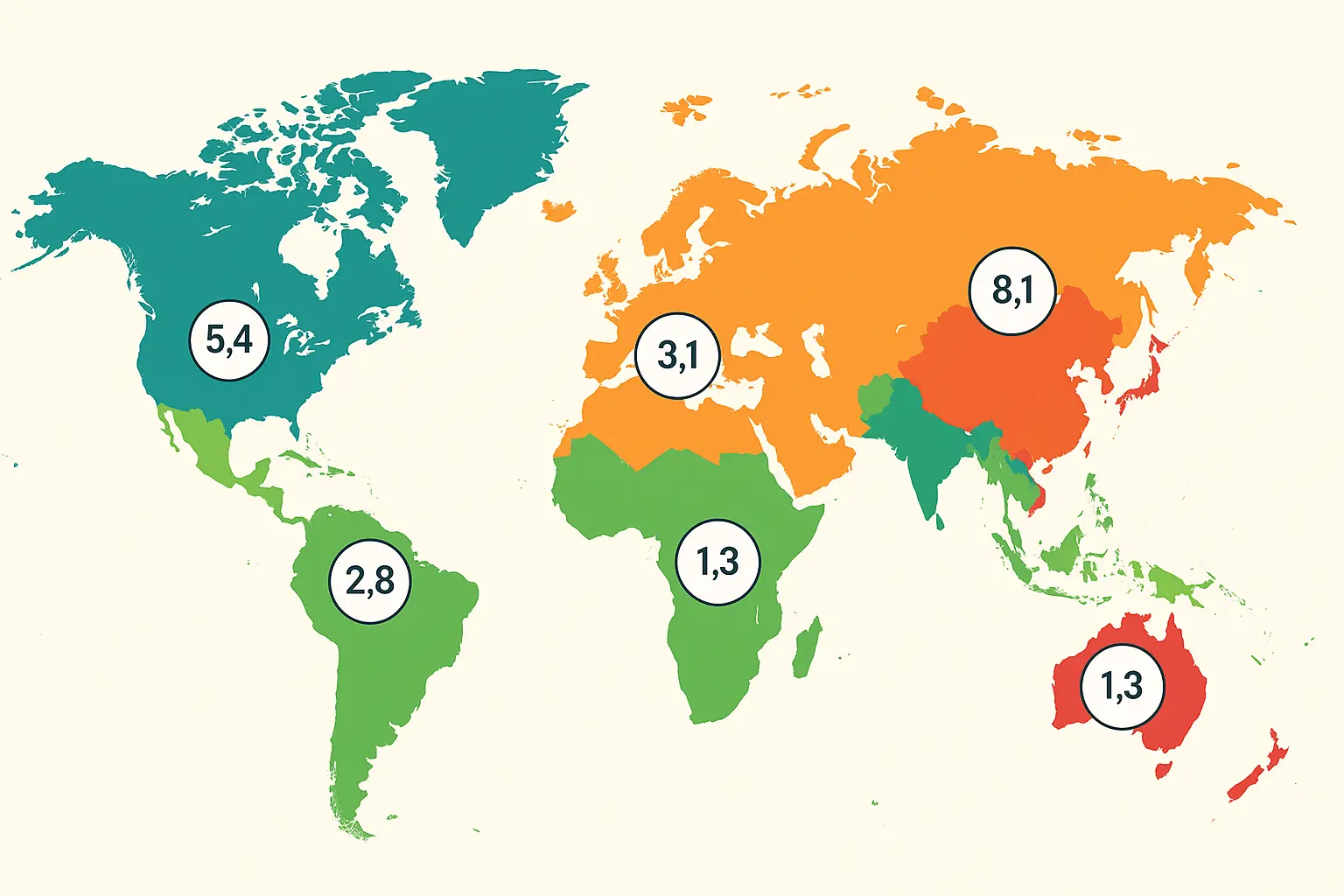 Global CPM rates by geographic region