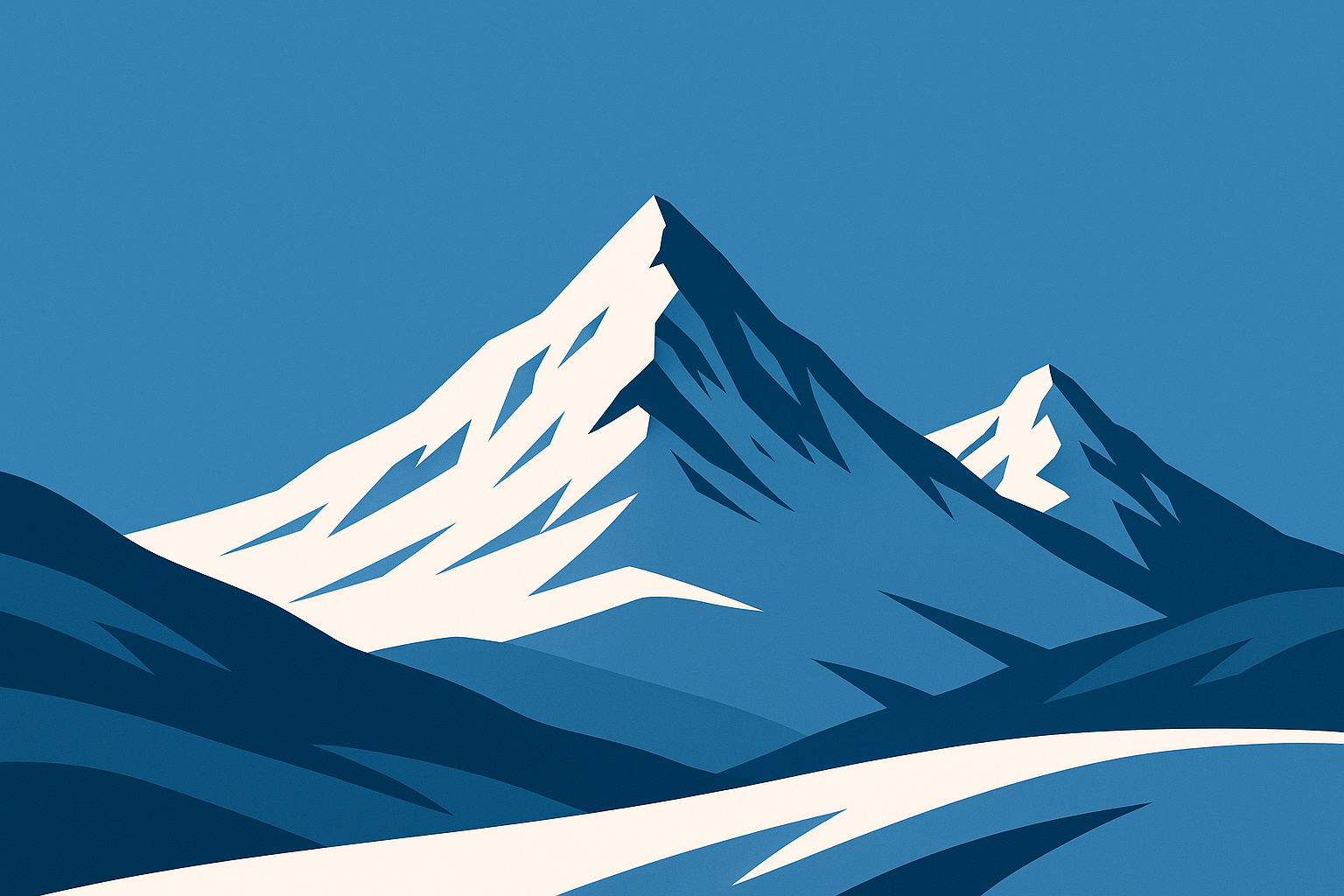 Snow-capped mountain peaks winter wallpaper
