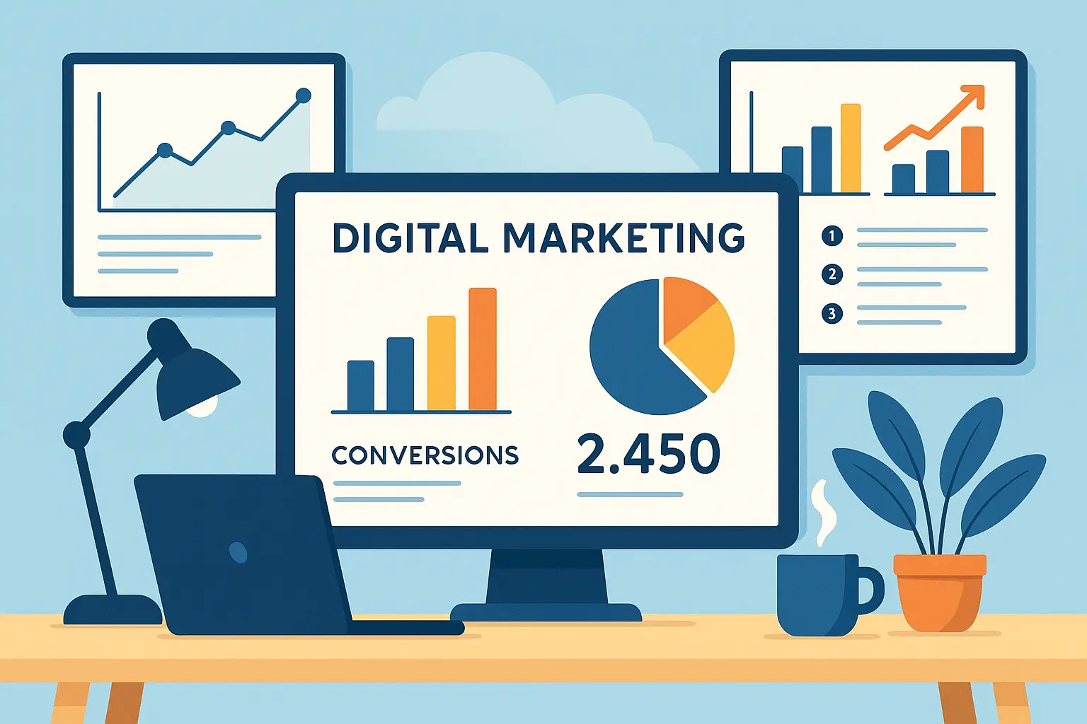 Performance marketing dashboard with ROI metrics