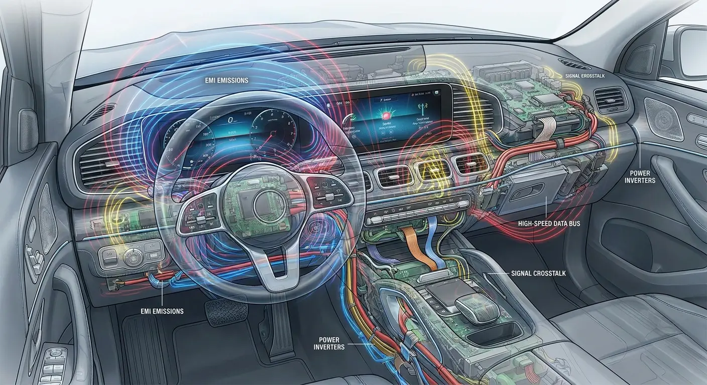 Car dashboard electronics creating interference