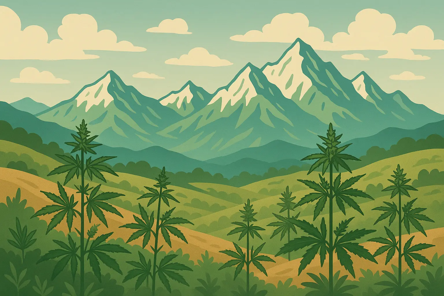 Master Kush cannabis plant with indica-dominant structure