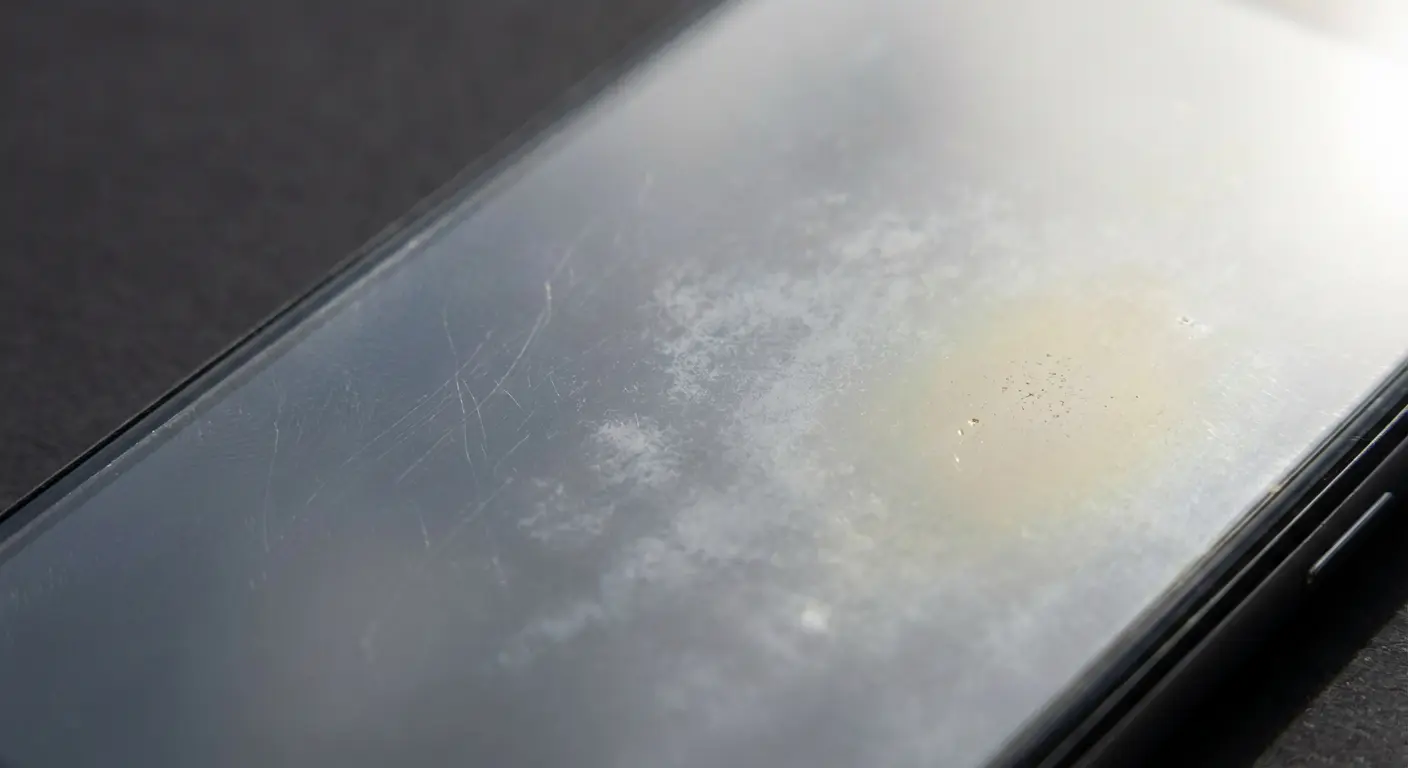 Optical clarity degradation on screen protector
