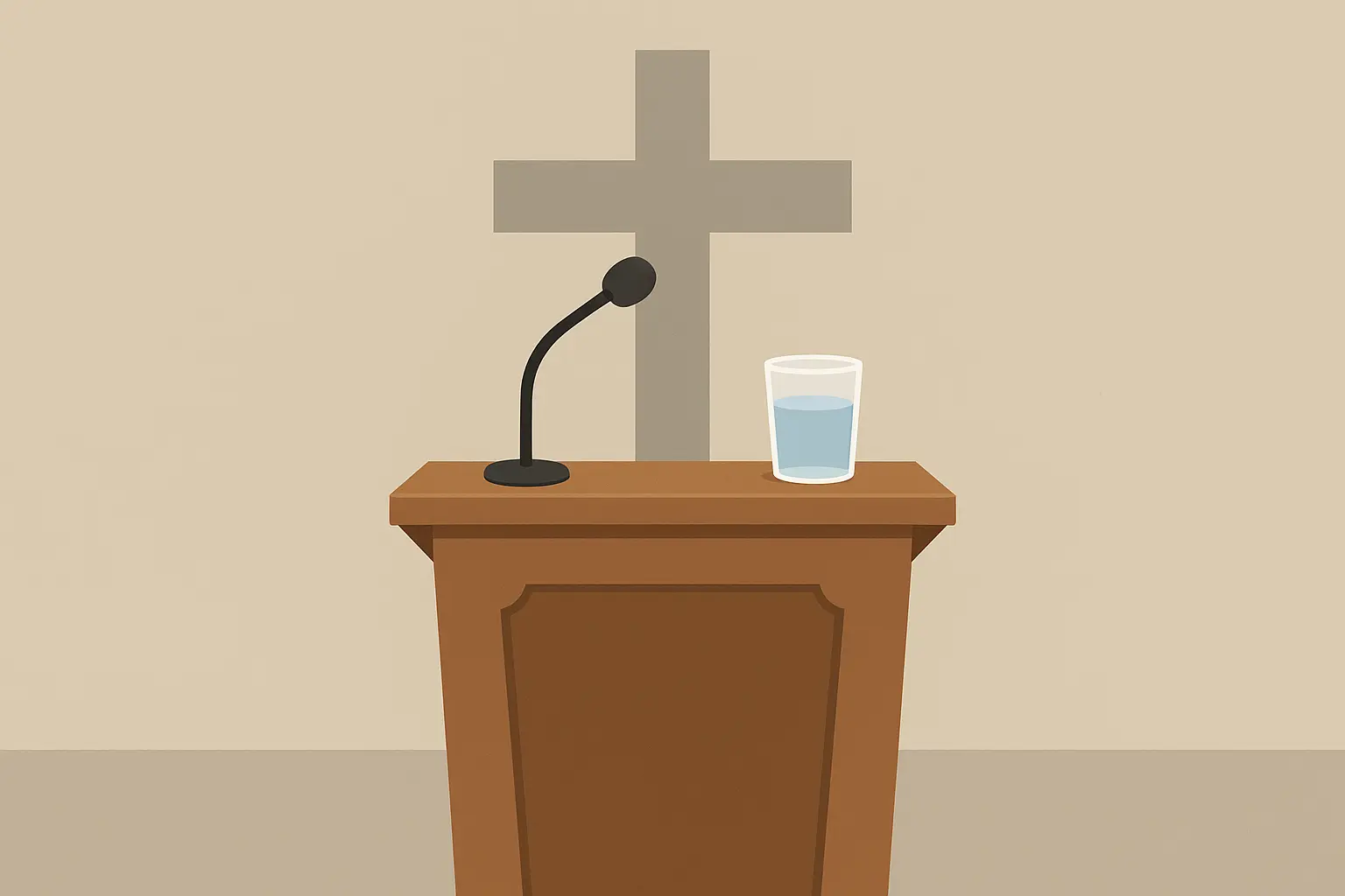 Person practicing eulogy speech at podium