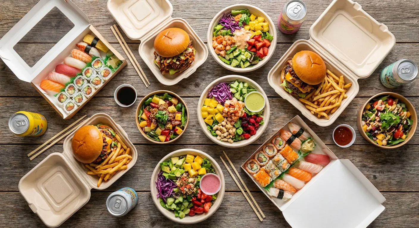 Satisfied customer enjoying a meal delivered by a specialized food delivery service