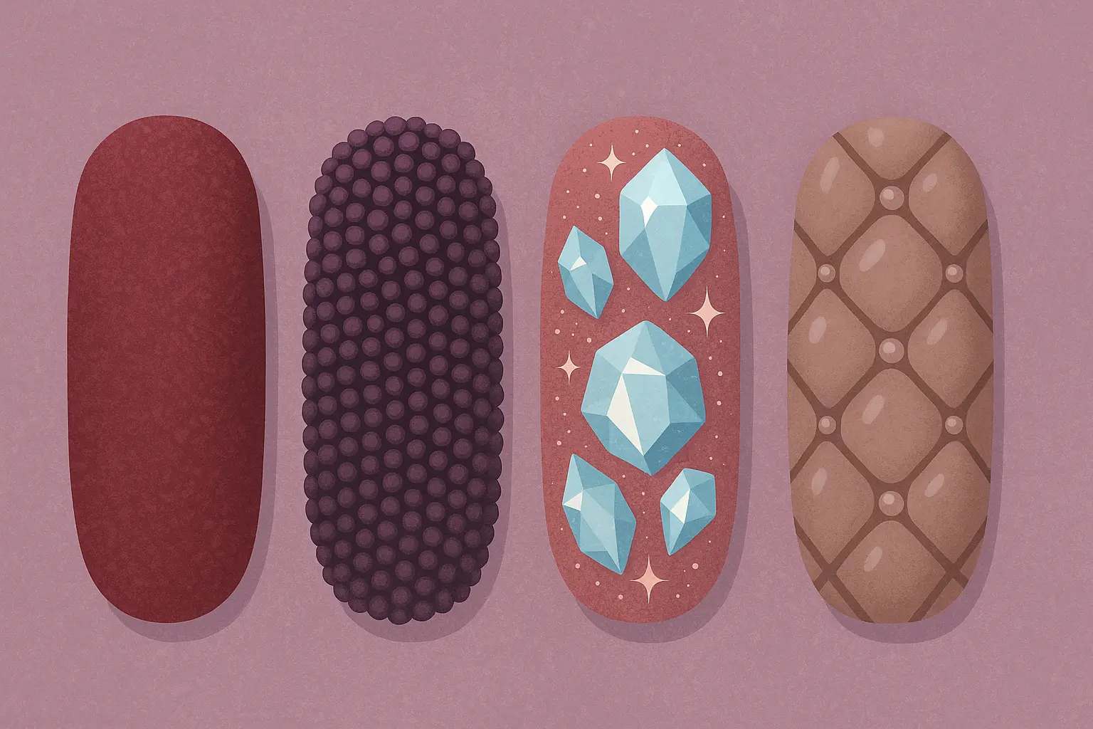 Textured dimensional venus nails designs