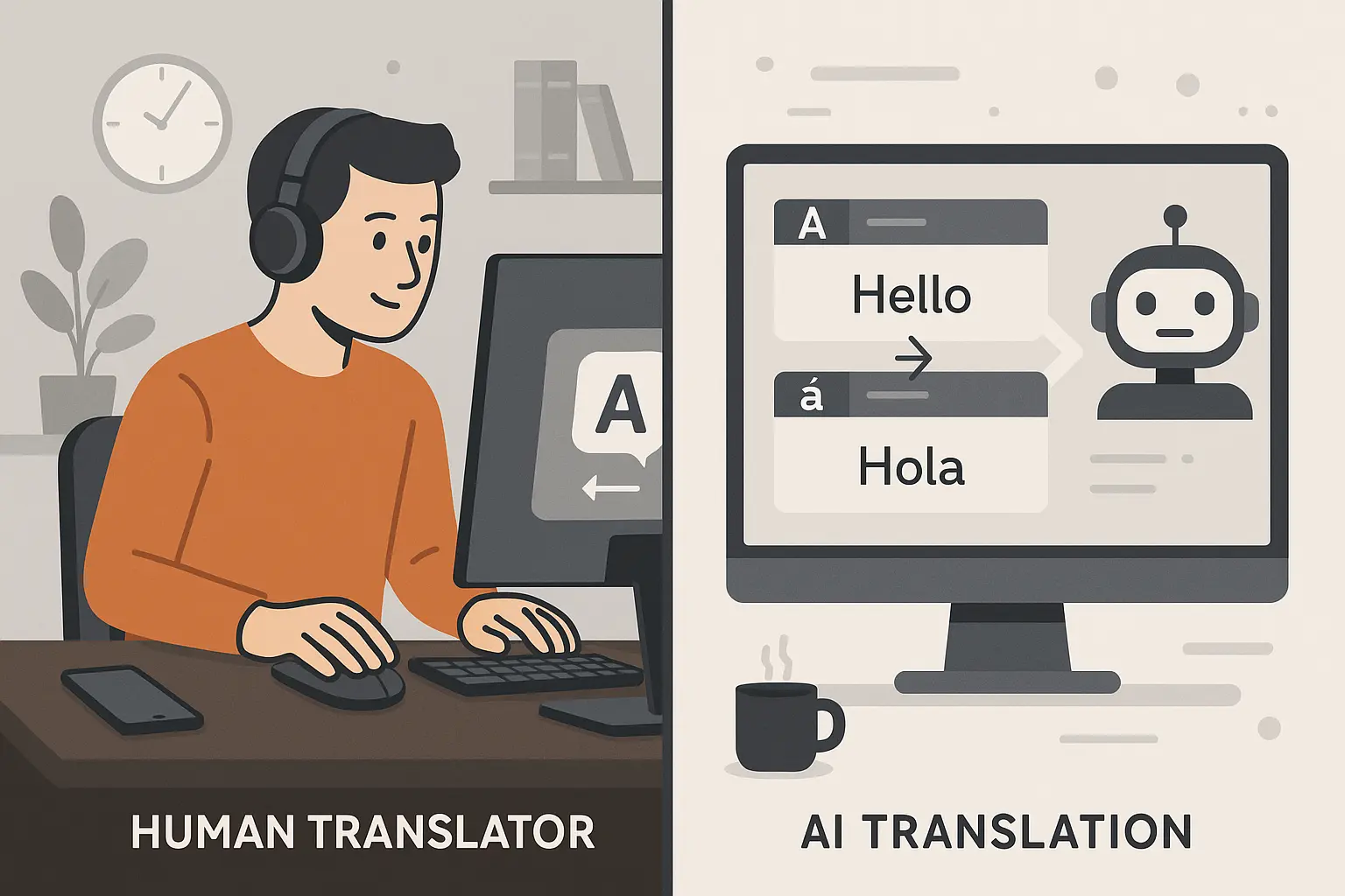 AI translation tools interface with human oversight