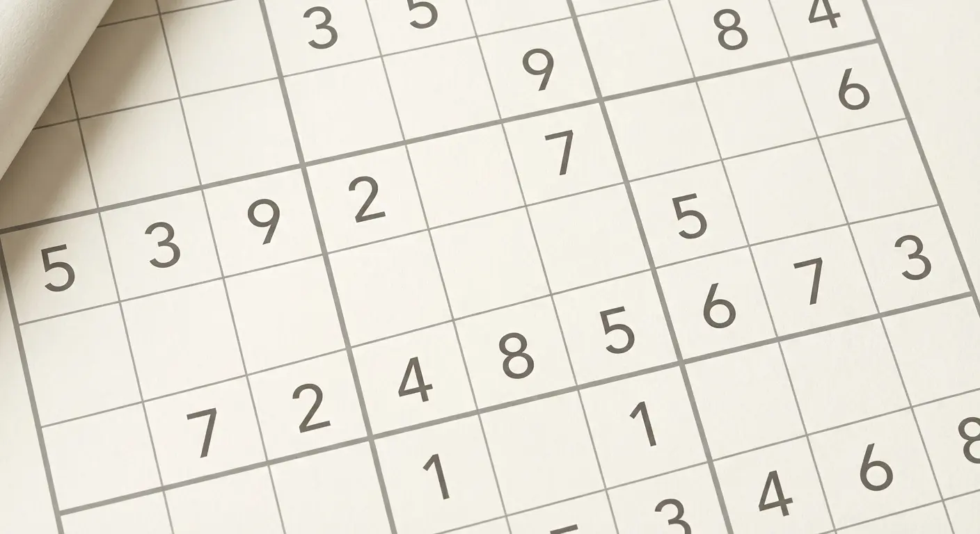 Number puzzle game grid showing Sudoku-style gameplay