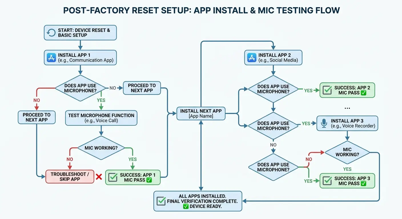 Phone displaying factory reset completion screen