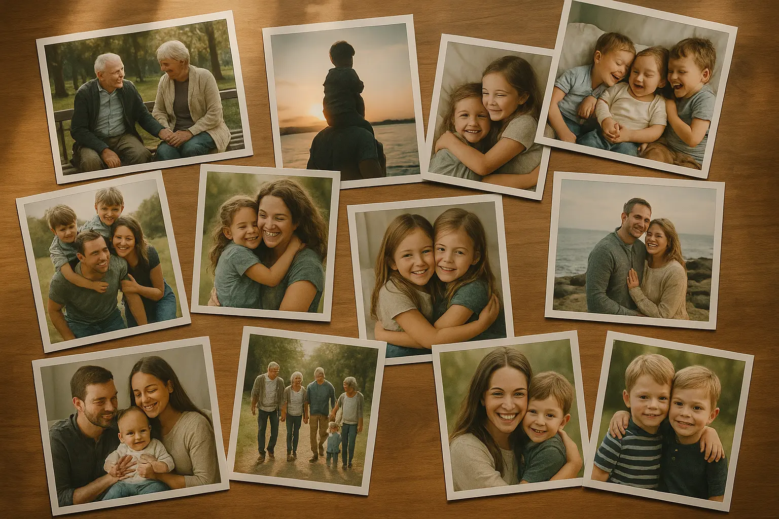 Family gathering memories together