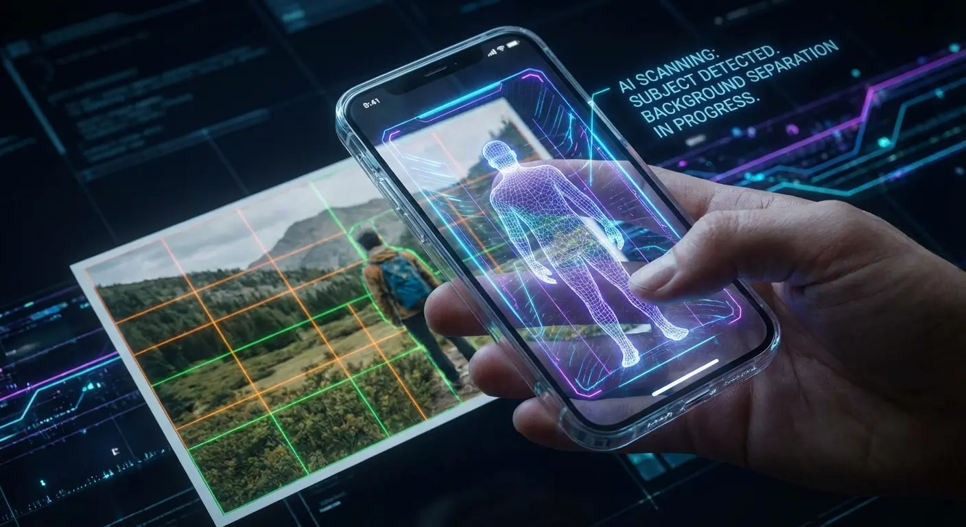AI integration features in a photo editing app interface