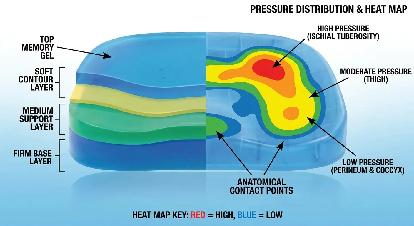 AirHawk gel seat pad on Indian Chief stock seat showing pressure relief design