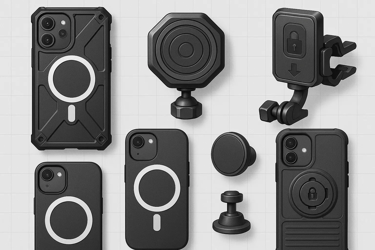 Magnetic phone mounting security system