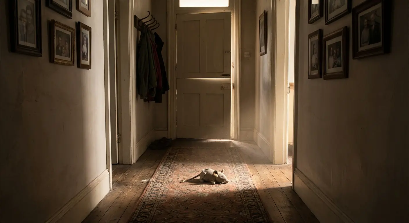 A serene cat looking out a window representing the silence left behind