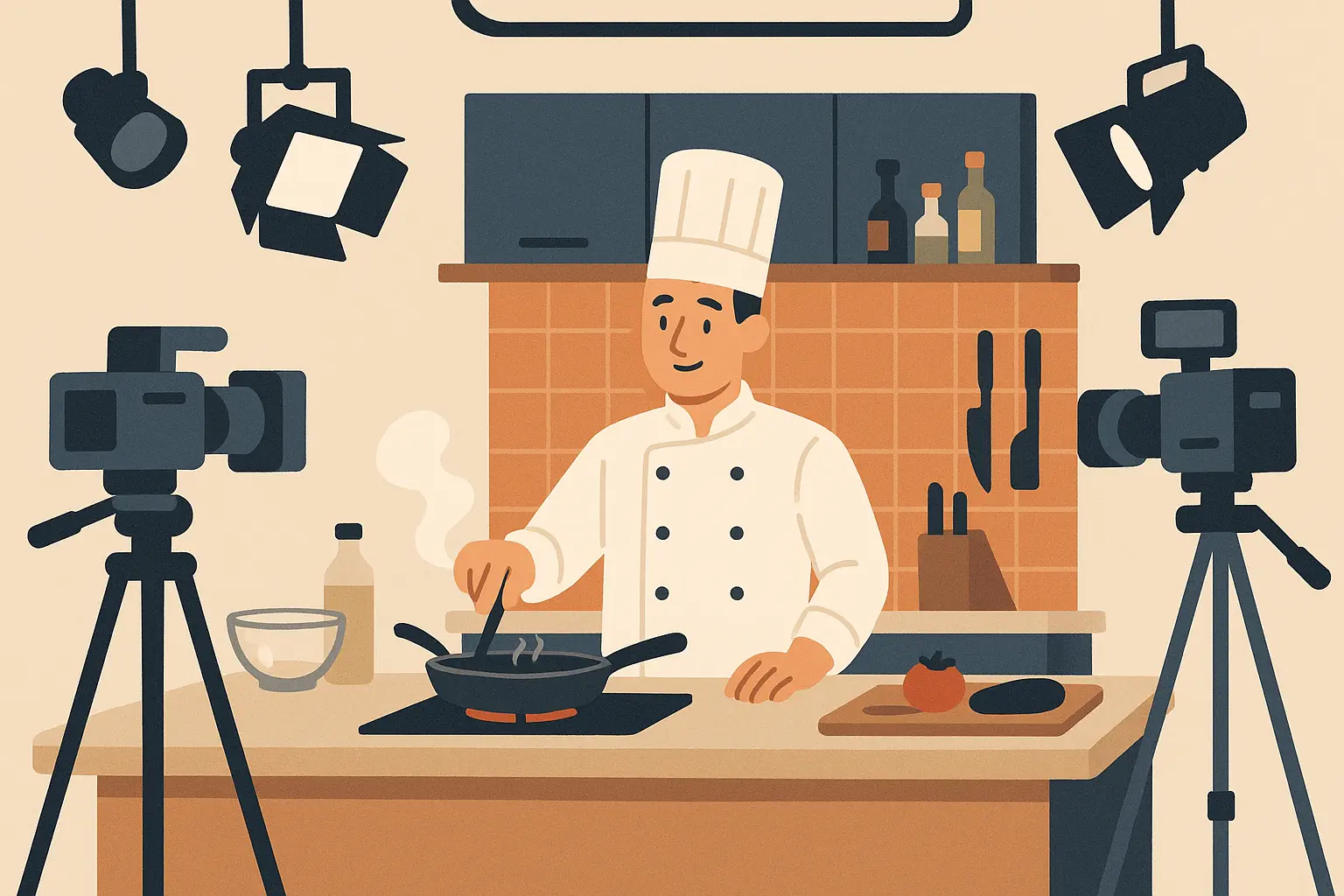 Celebrity chef during media interview