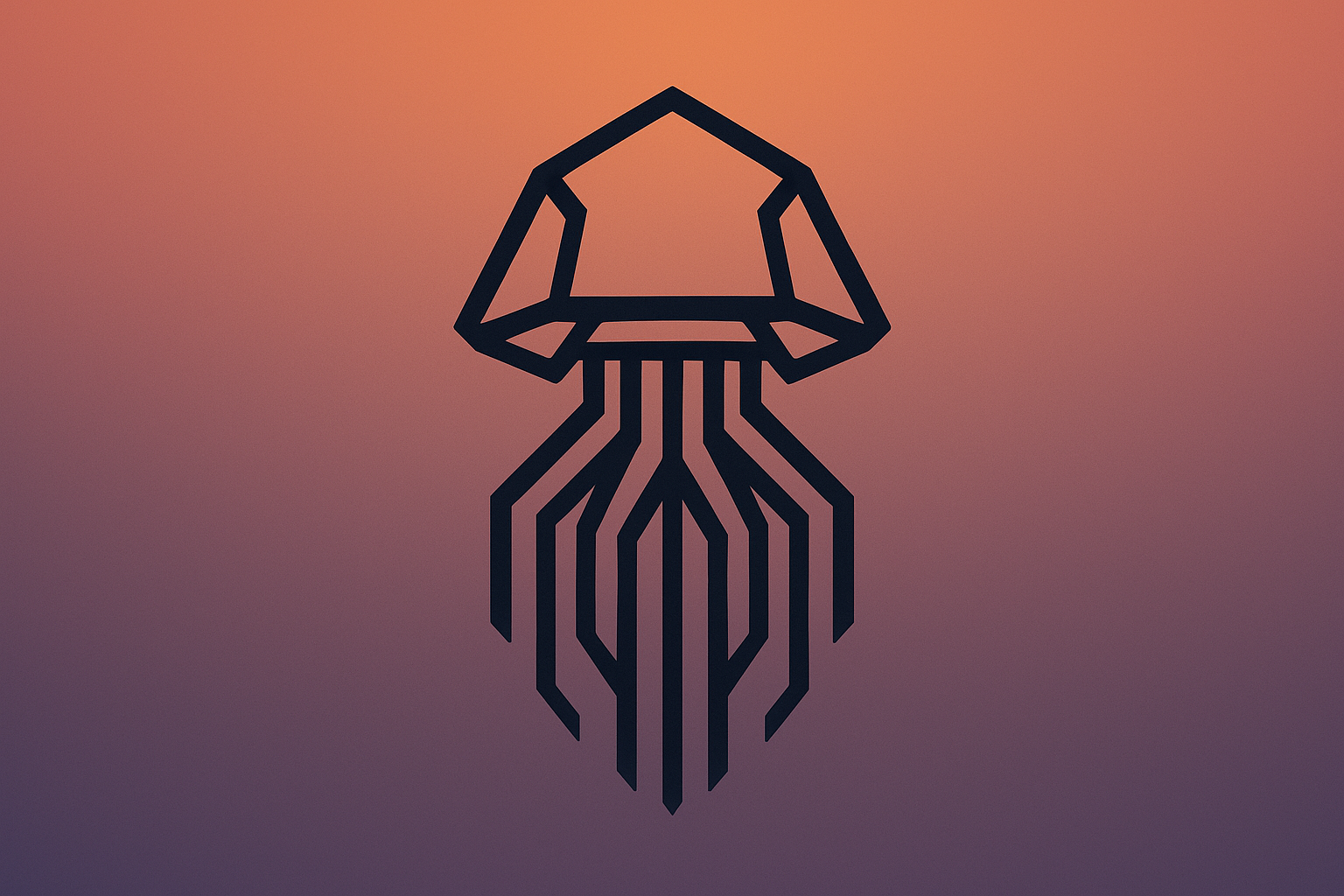 Minimalist jellyfish wallpaper design