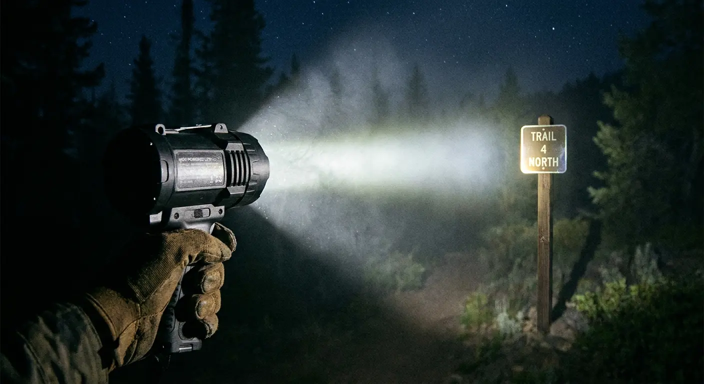 Battery-powered portable LED spotlight