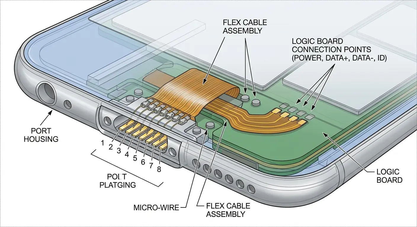 What the inside of a damaged charging port actually looks like