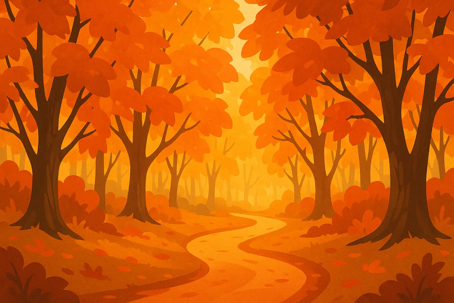 Golden forest path autumn wallpaper