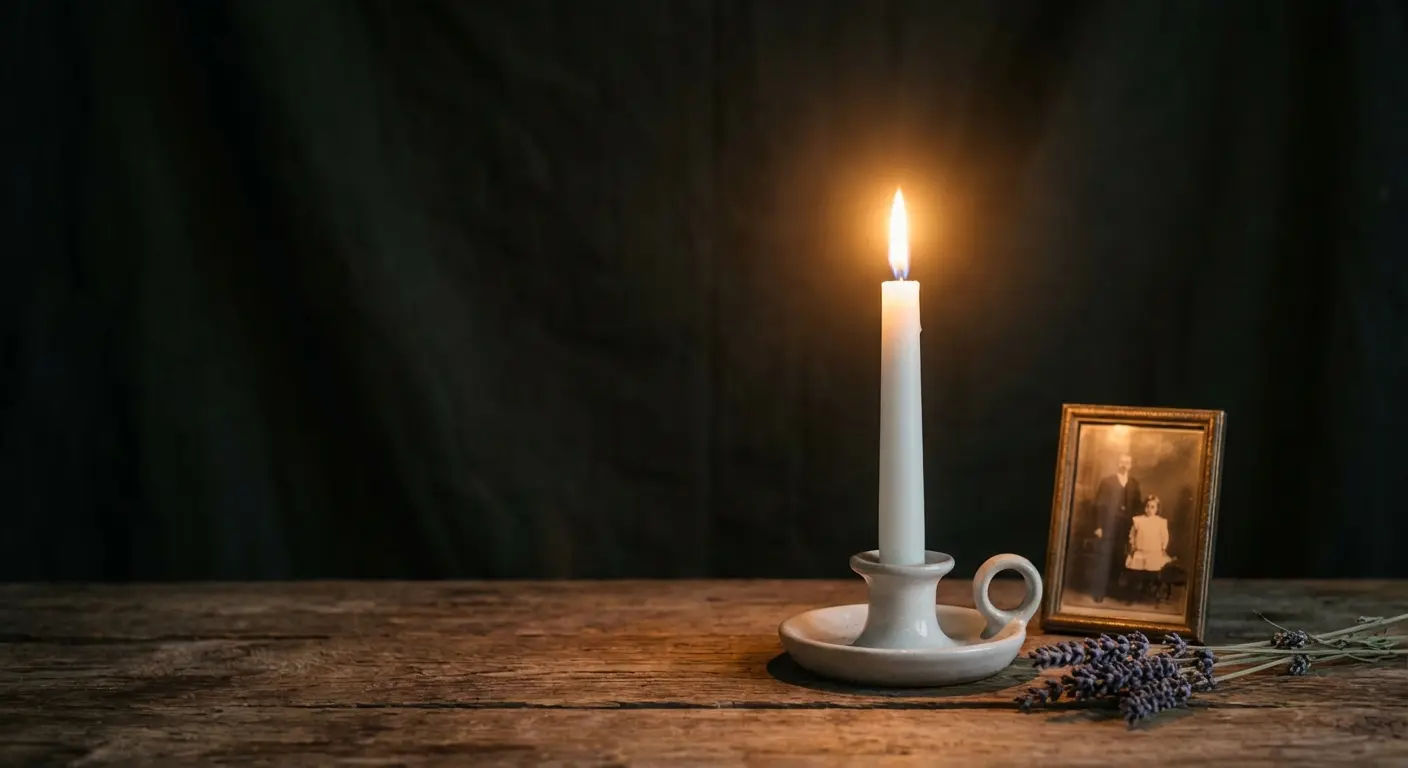 A single lit candle symbolizing a sensitive or sudden loss