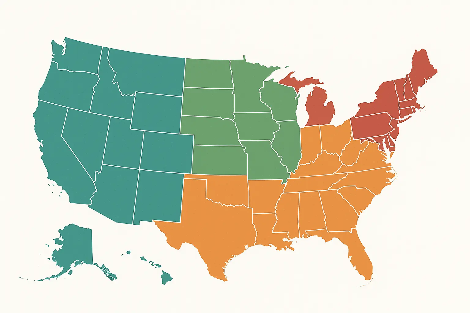 Geographic salary comparison map showing regional inflation differences
