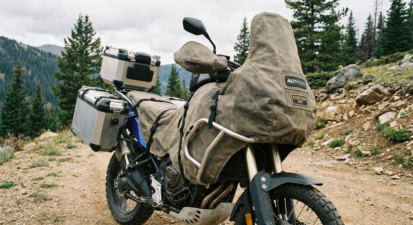 Custom-fit touring motorcycle cover