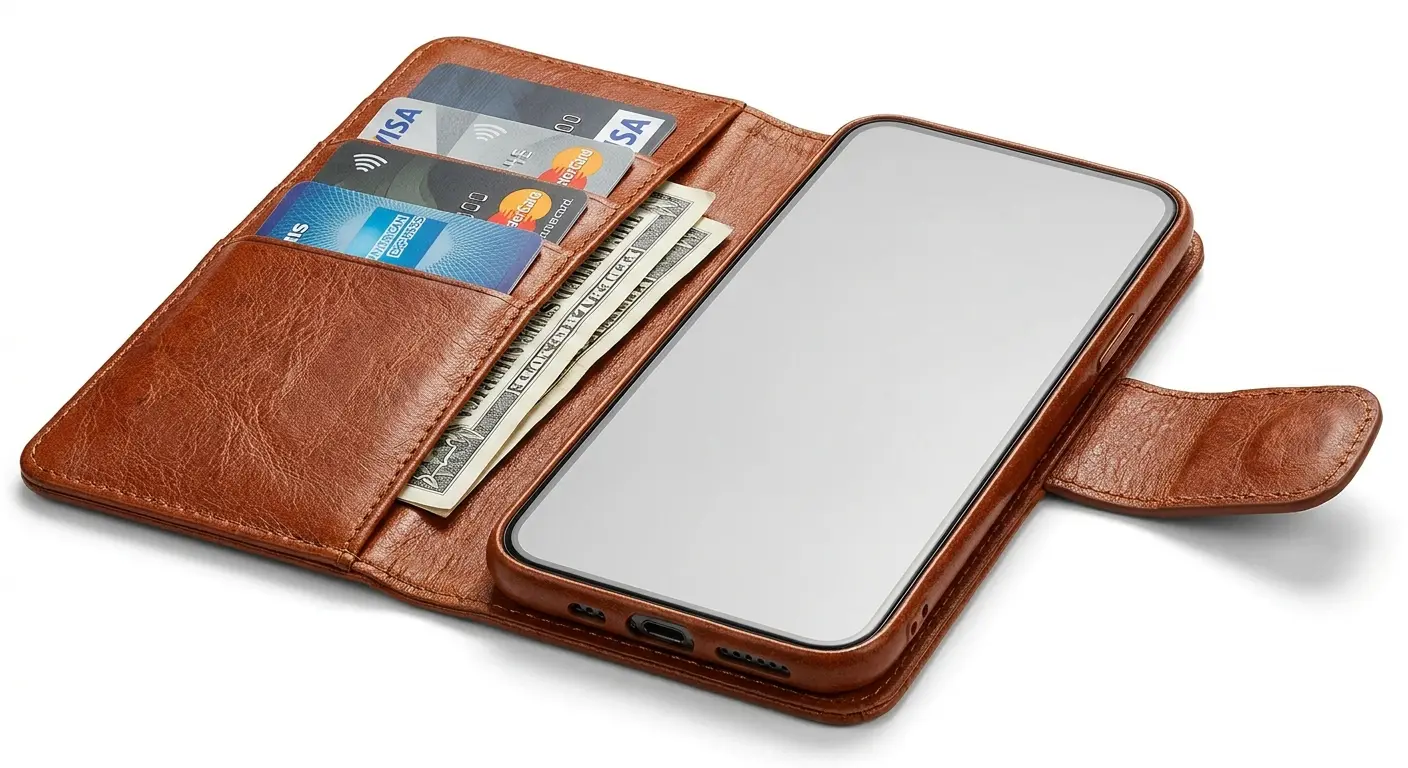 Wallet case with card storage compartments