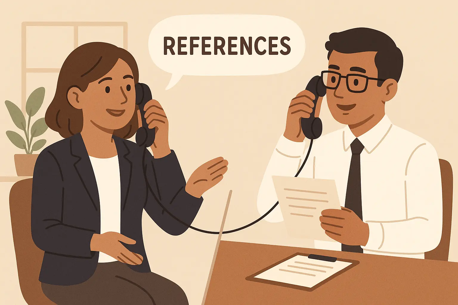 Professional reference request conversation