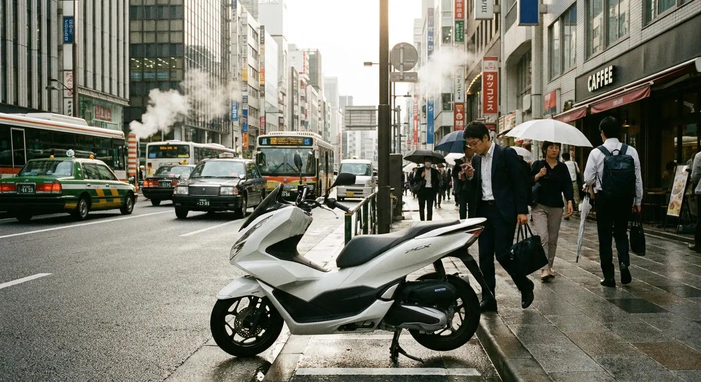 Honda PCX Hybrid scooter close-up
