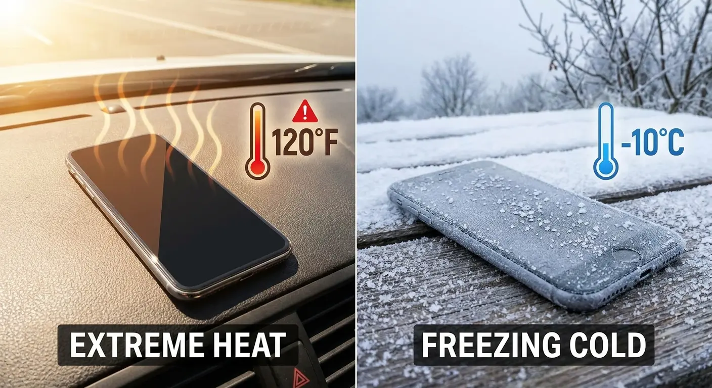 Temperature damage effects on phone components