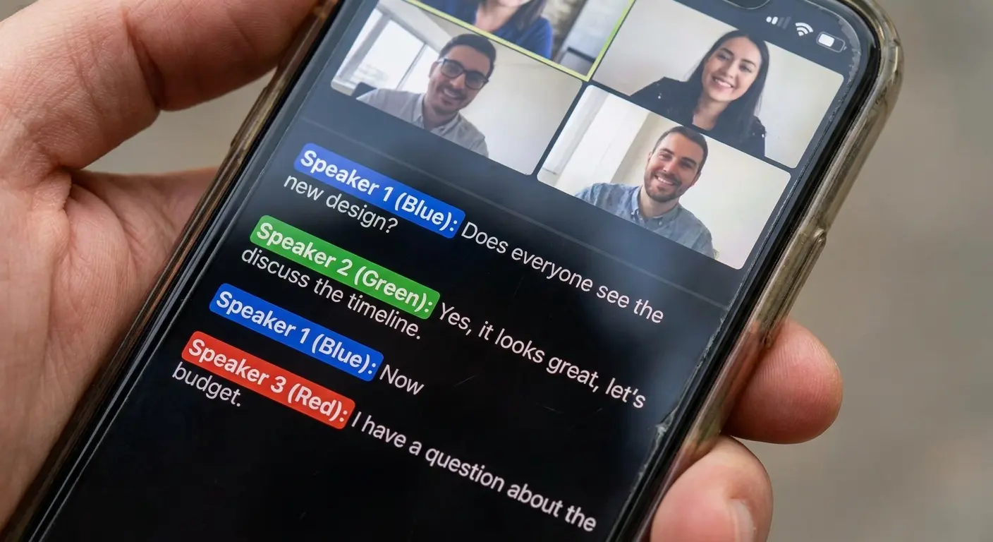 Otter.ai transcription interface