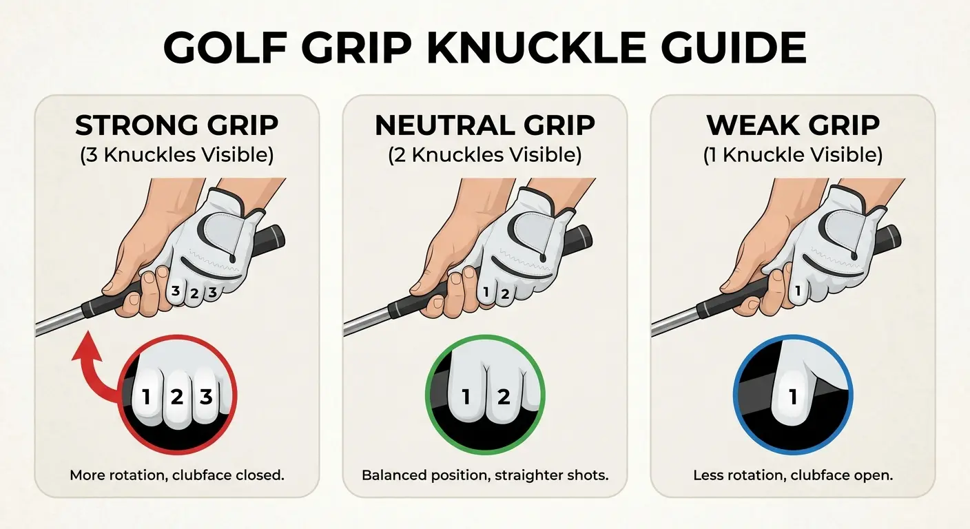 The difference between strong, weak, and neutral grips - it's all about hand rotation
