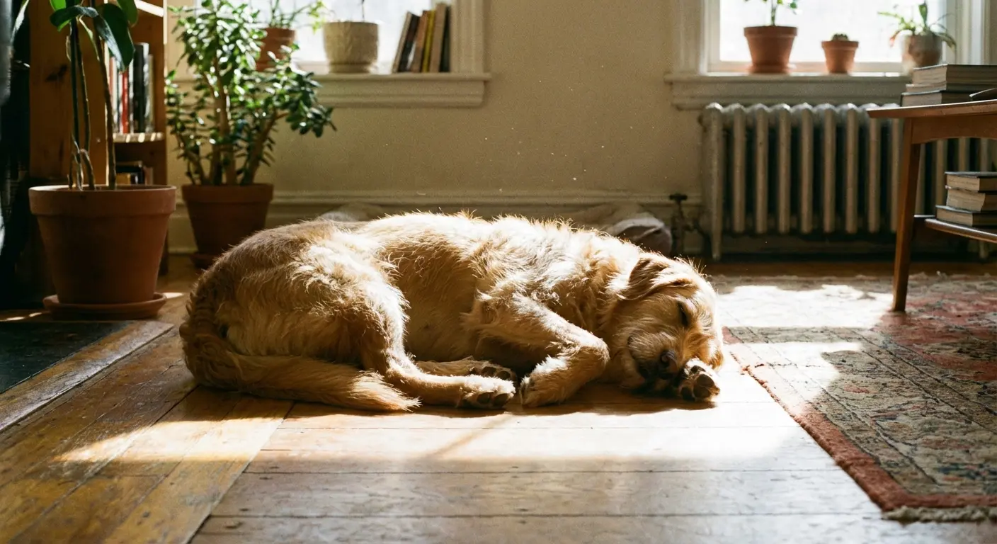 Dog meditating or sleeping peacefully