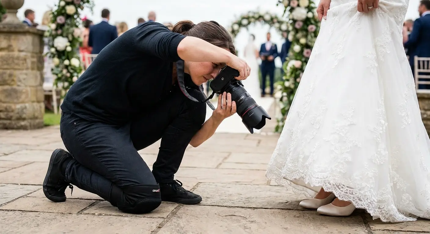 Padded knee guards for photography