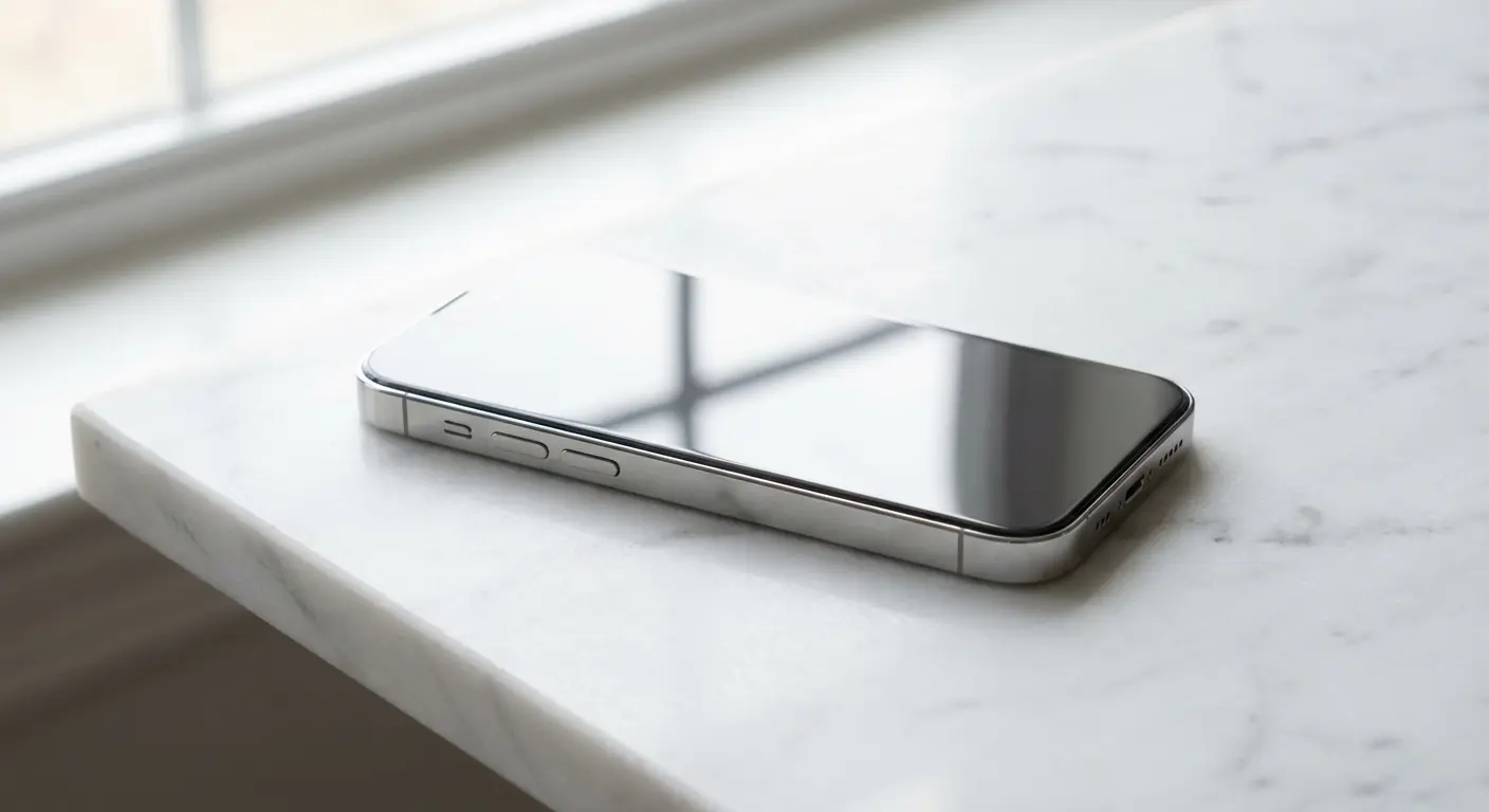 Person using pristine iPhone without screen protector