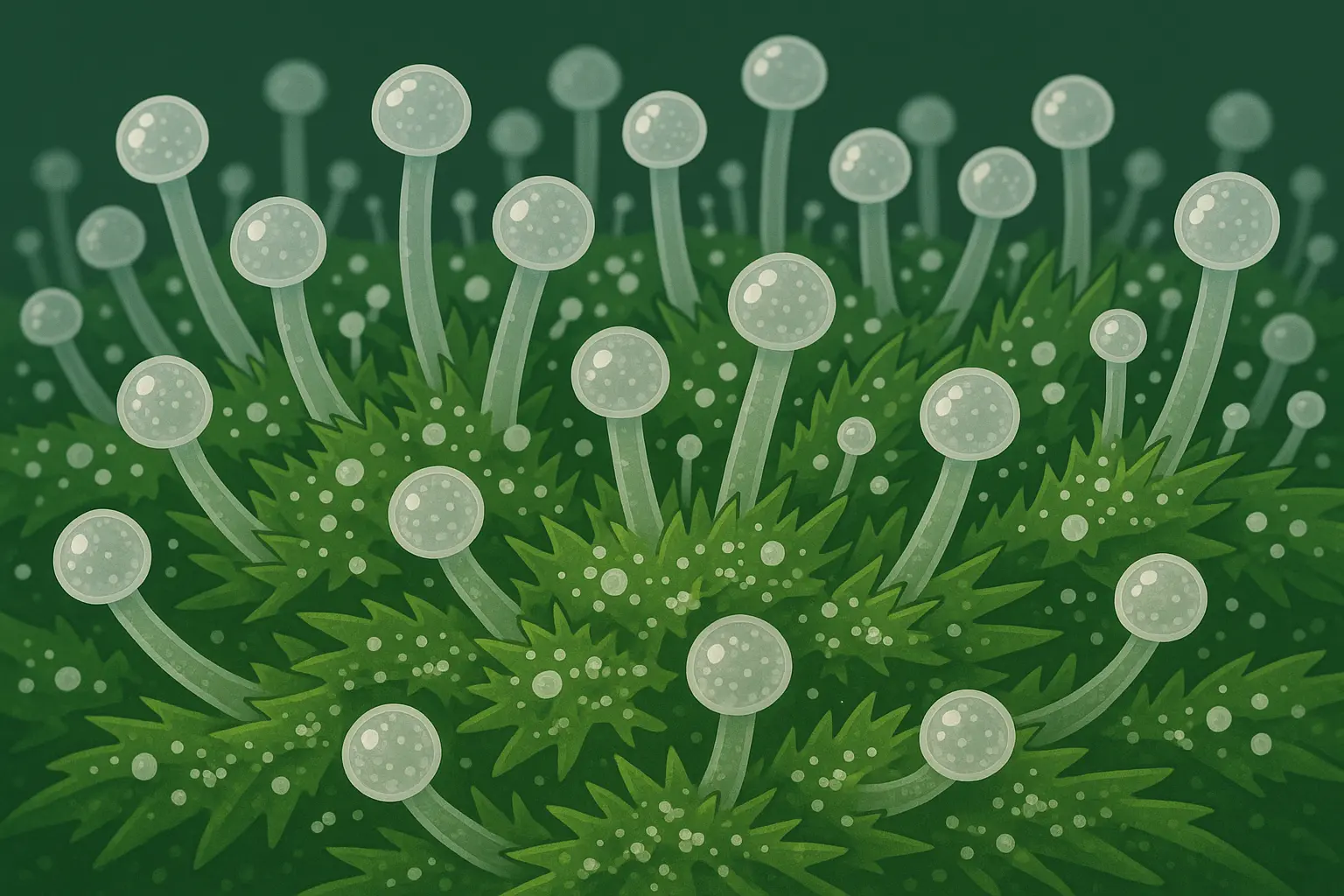 Close-up of Super Silver Haze showing silvery trichome coverage