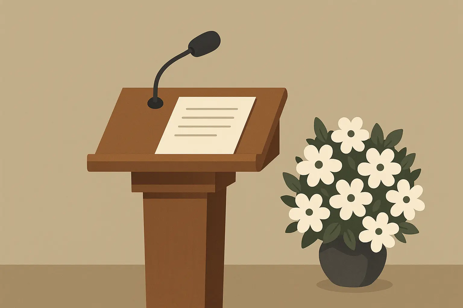 Person practicing eulogy speech with notes and tissues nearby