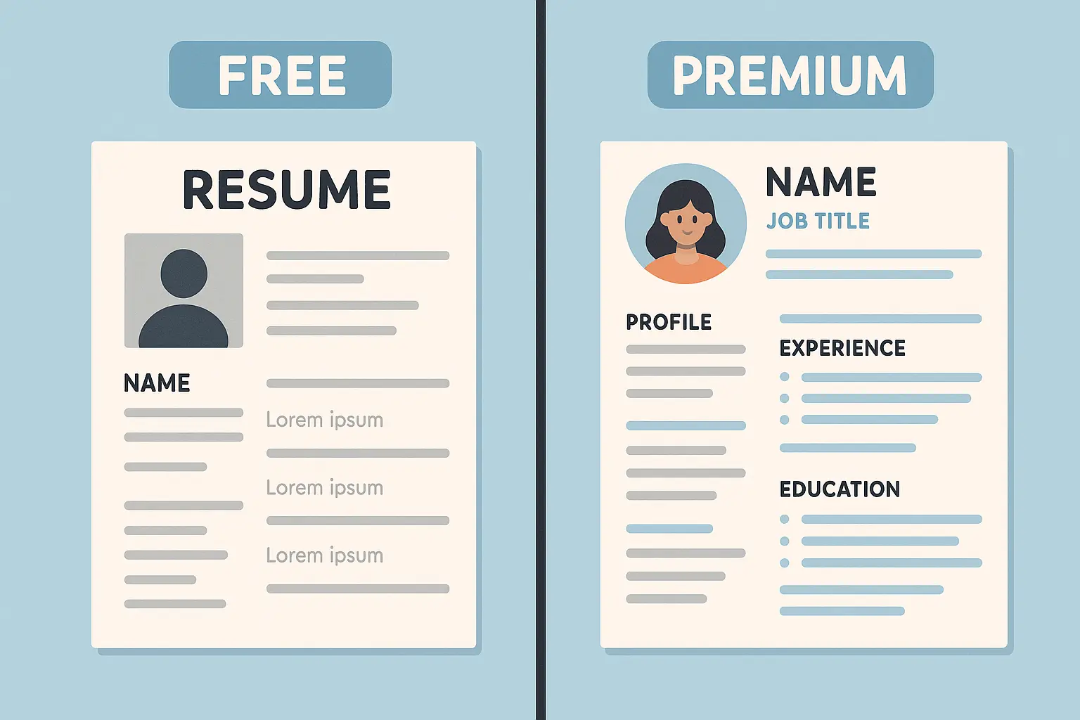 Free vs premium resume template comparison
