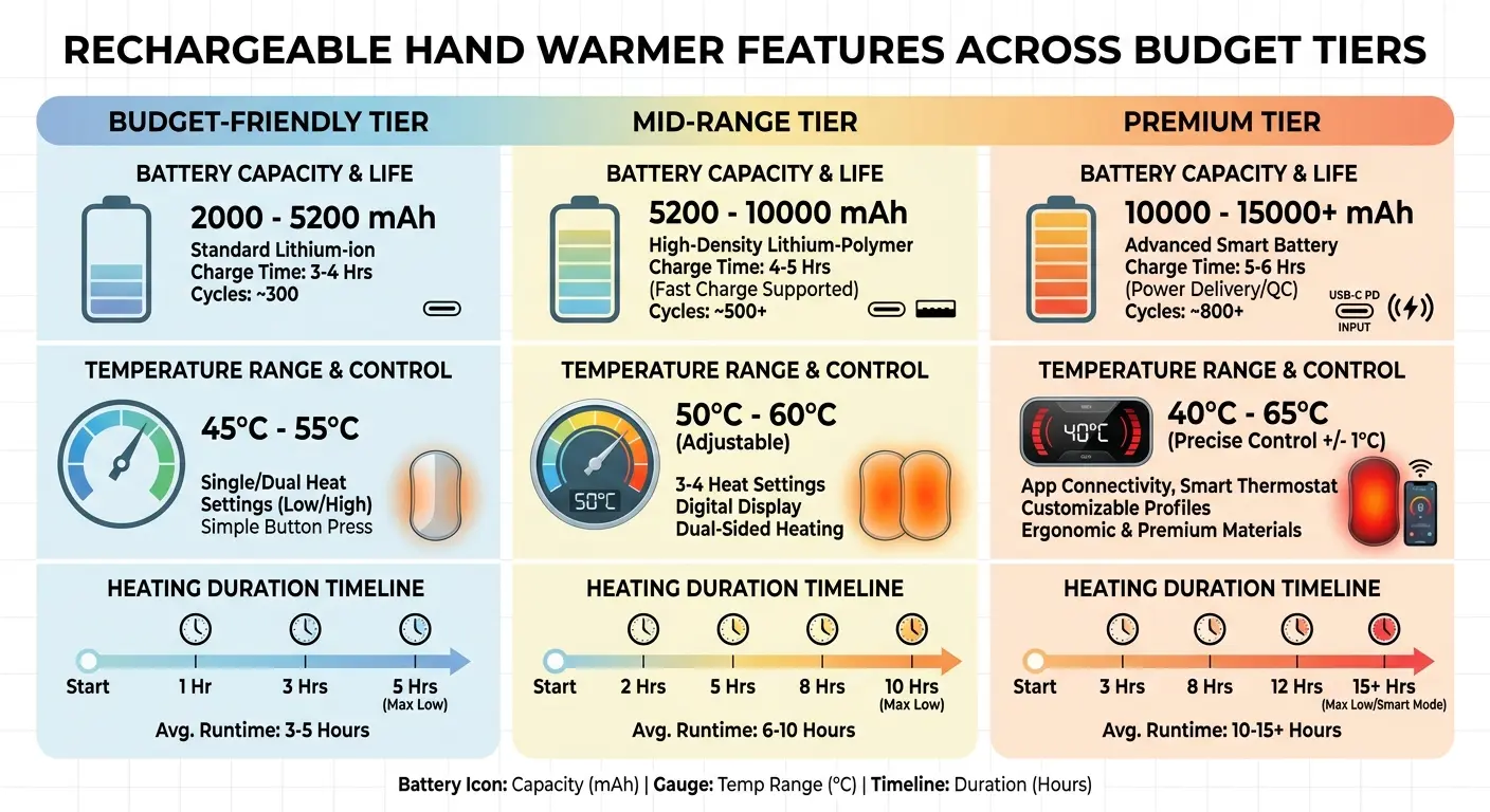 Rechargeable hand warmers for cold weather hiking
