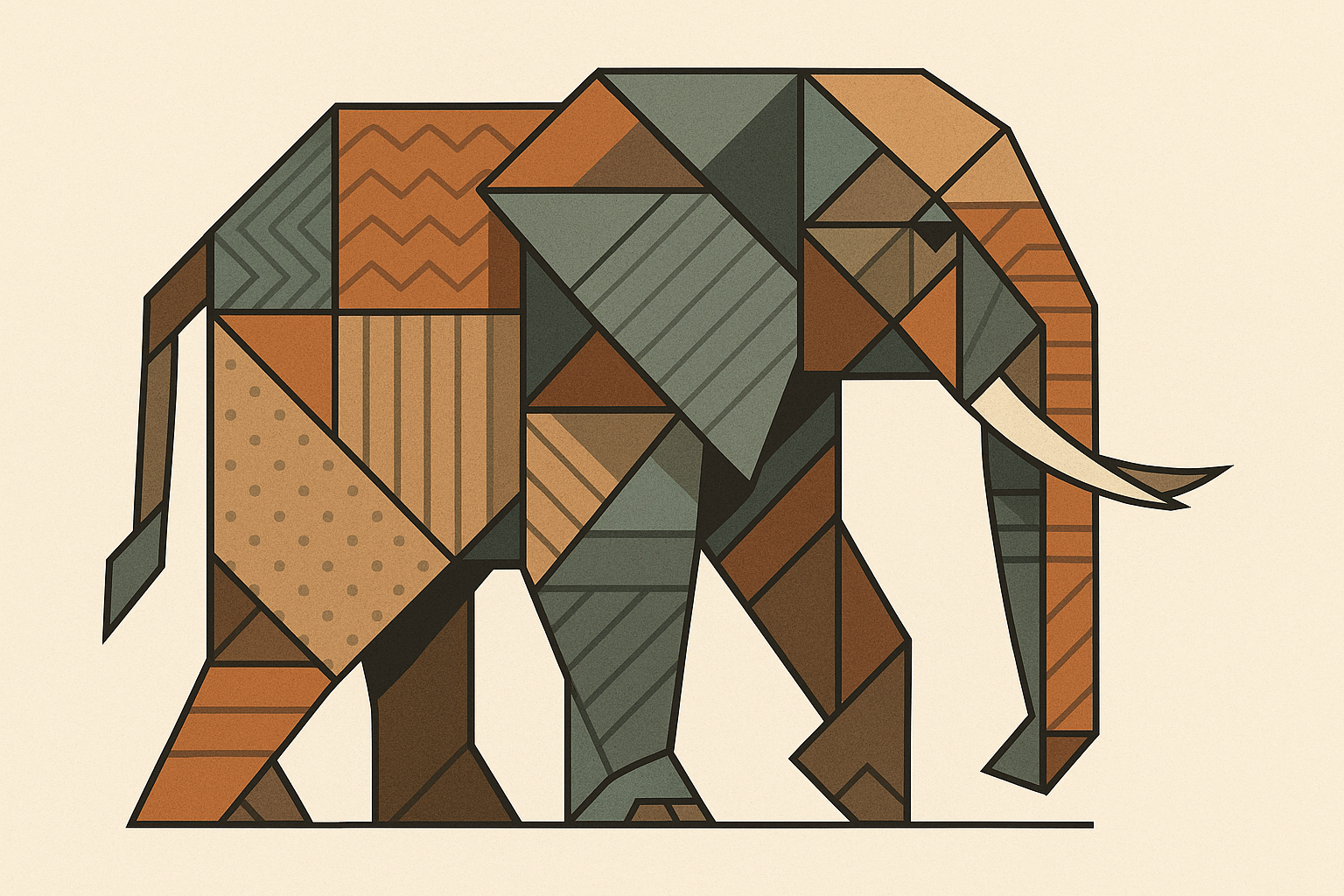 Geometric elephant design modern wallpaper