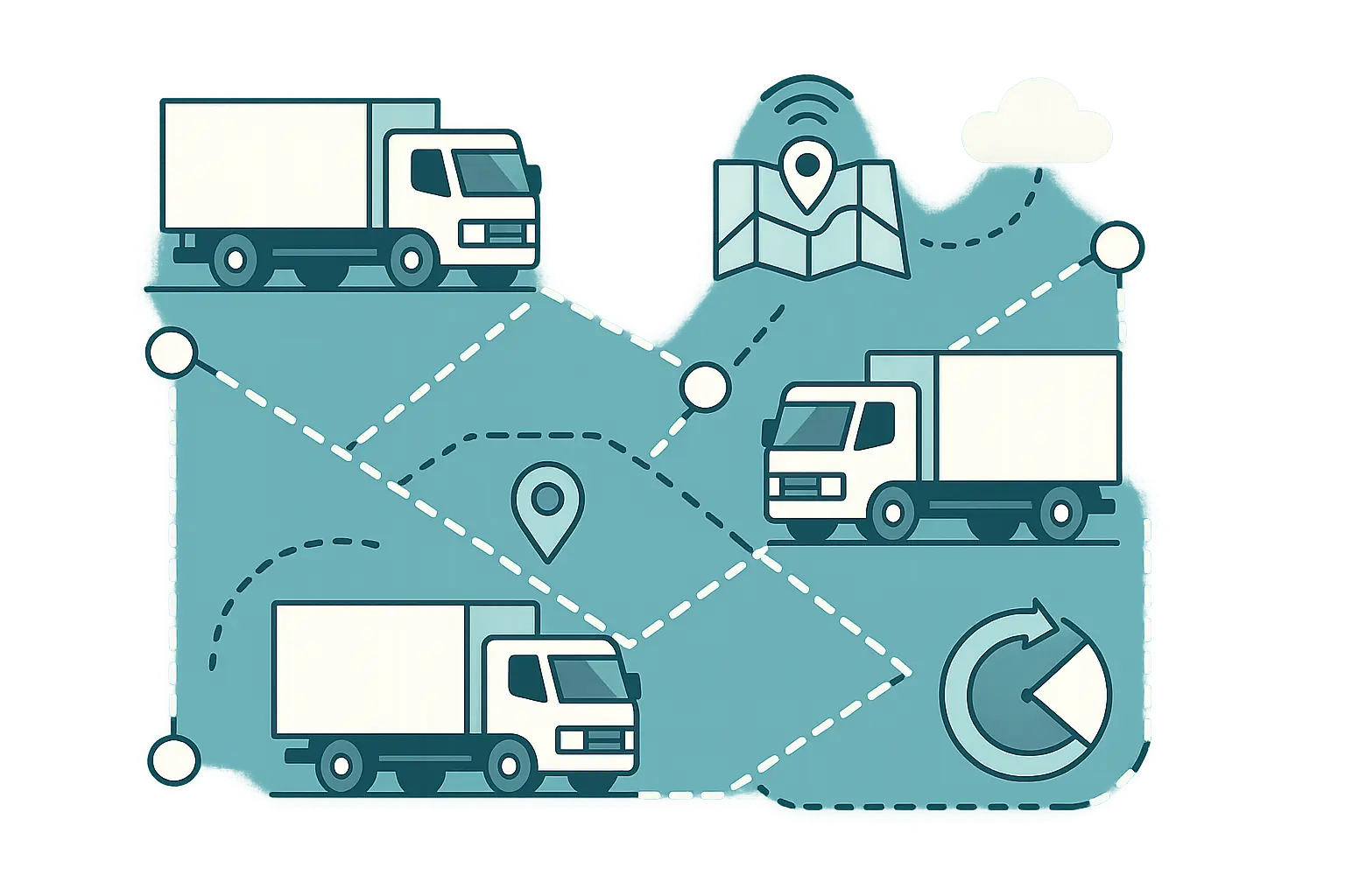 Logistics optimization showing delivery route planning and analytics