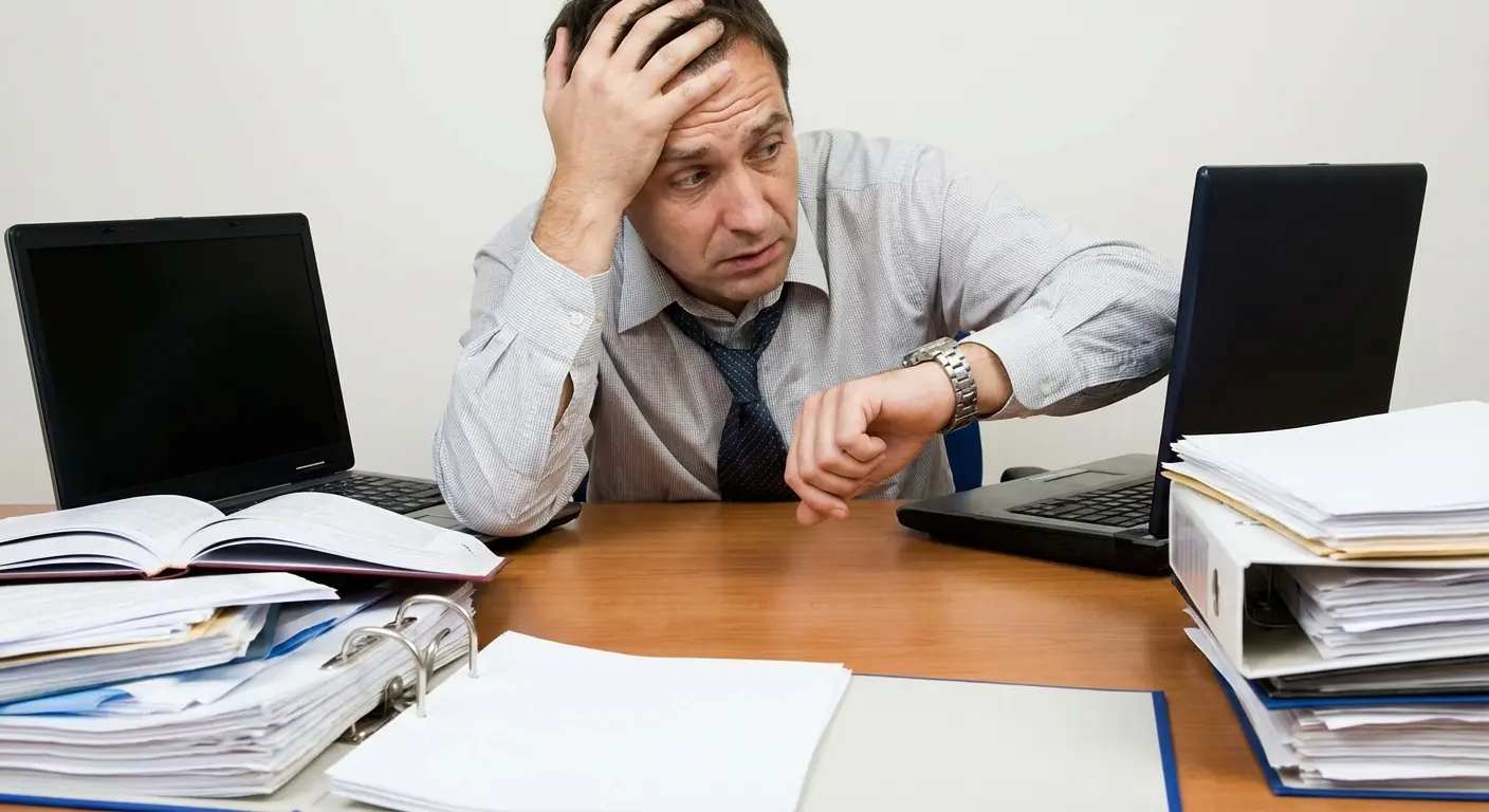 Person looking stressed without their phone