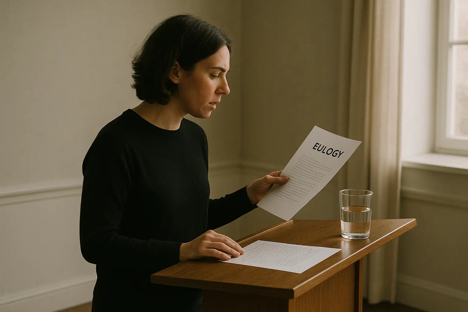 Practicing eulogy delivery and emotional preparation