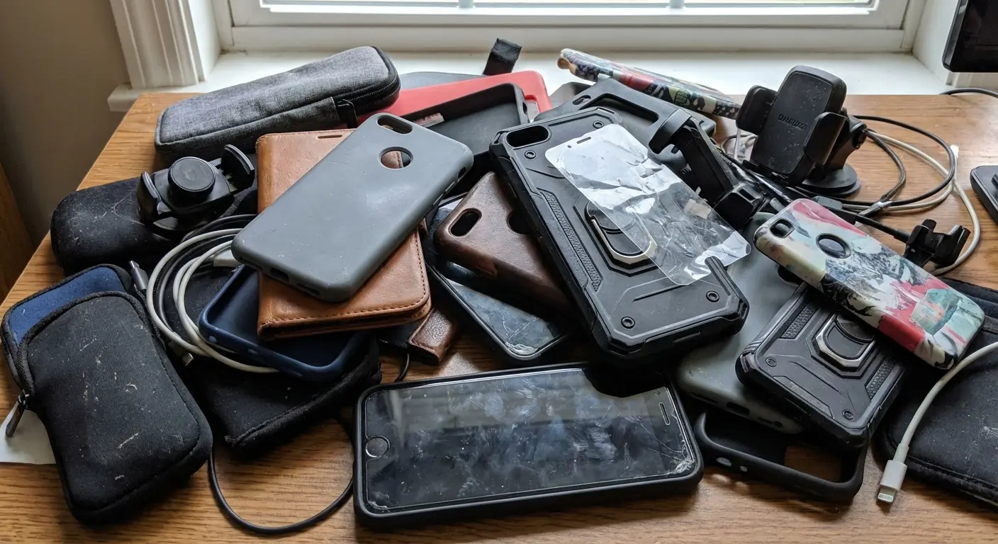 Multiple phone accessories creating bulk