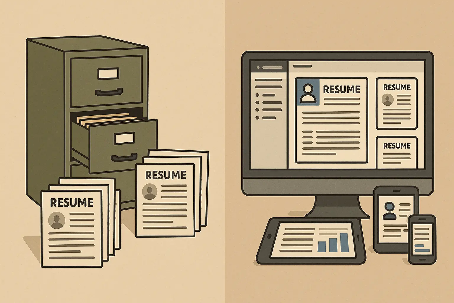 Evolution from paper to digital resume formats
