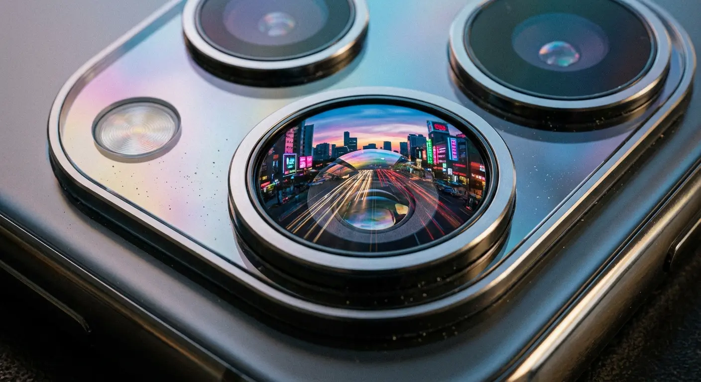 Person taking a photo of a sunset with an iPhone