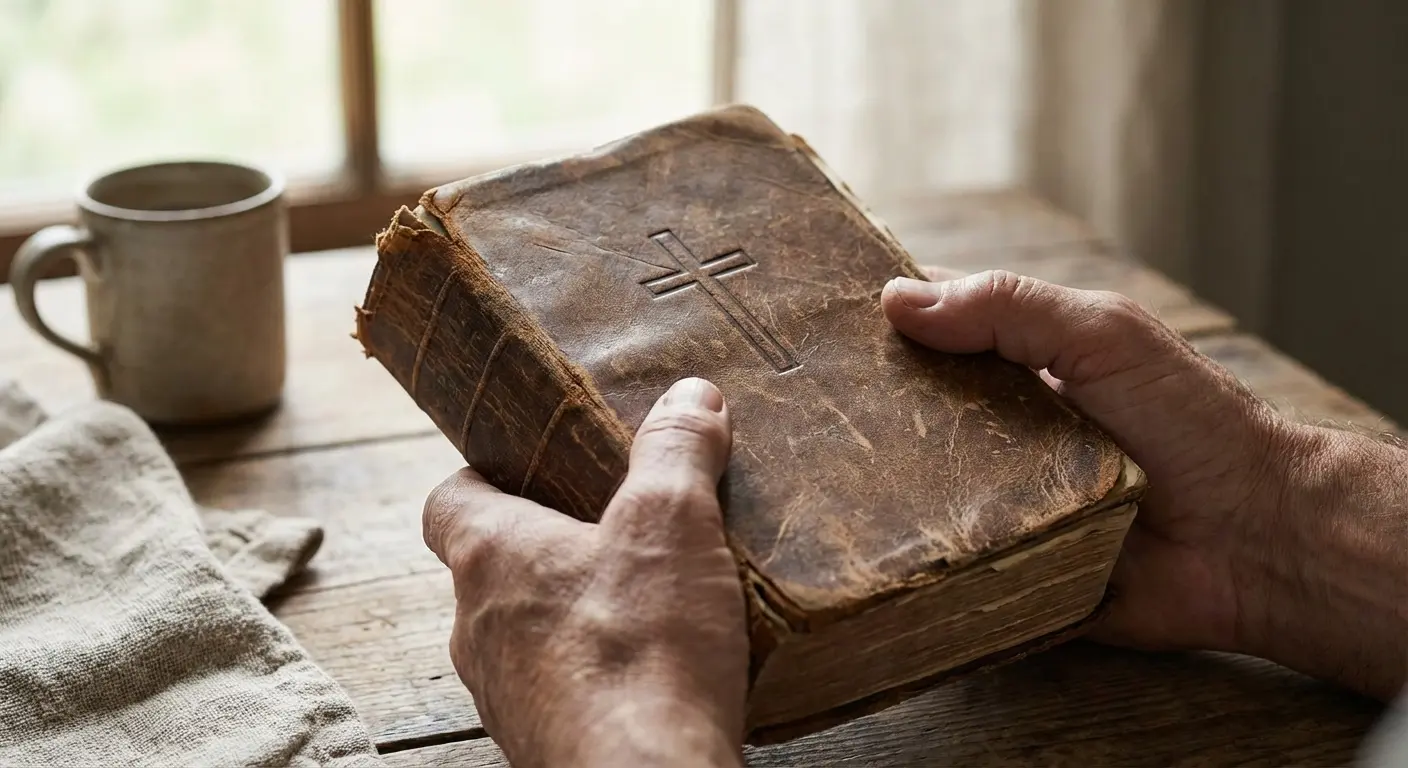 Close up of a worn bible representing a faithful aunt