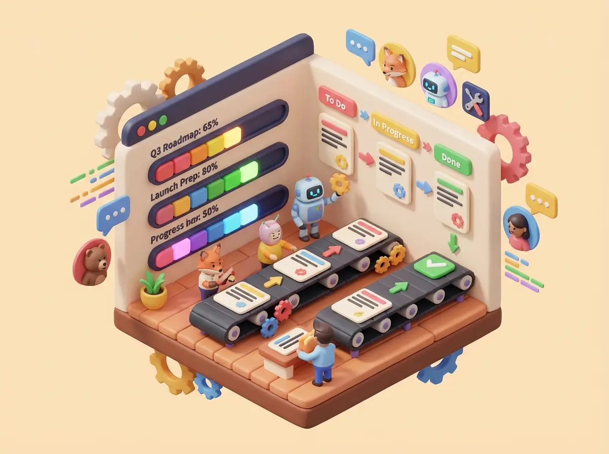 Notion AI project management workspace