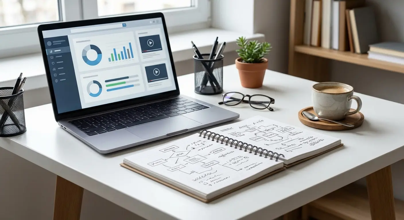 A studious desk setup for academic learning